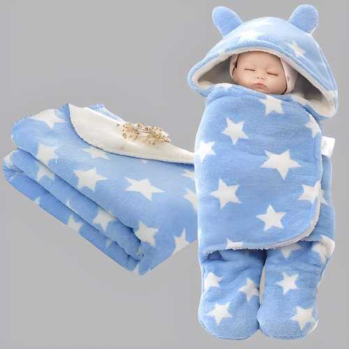 Wearable Blanket and Star Wrapper Durable Cotton for Baby Boys & Girls